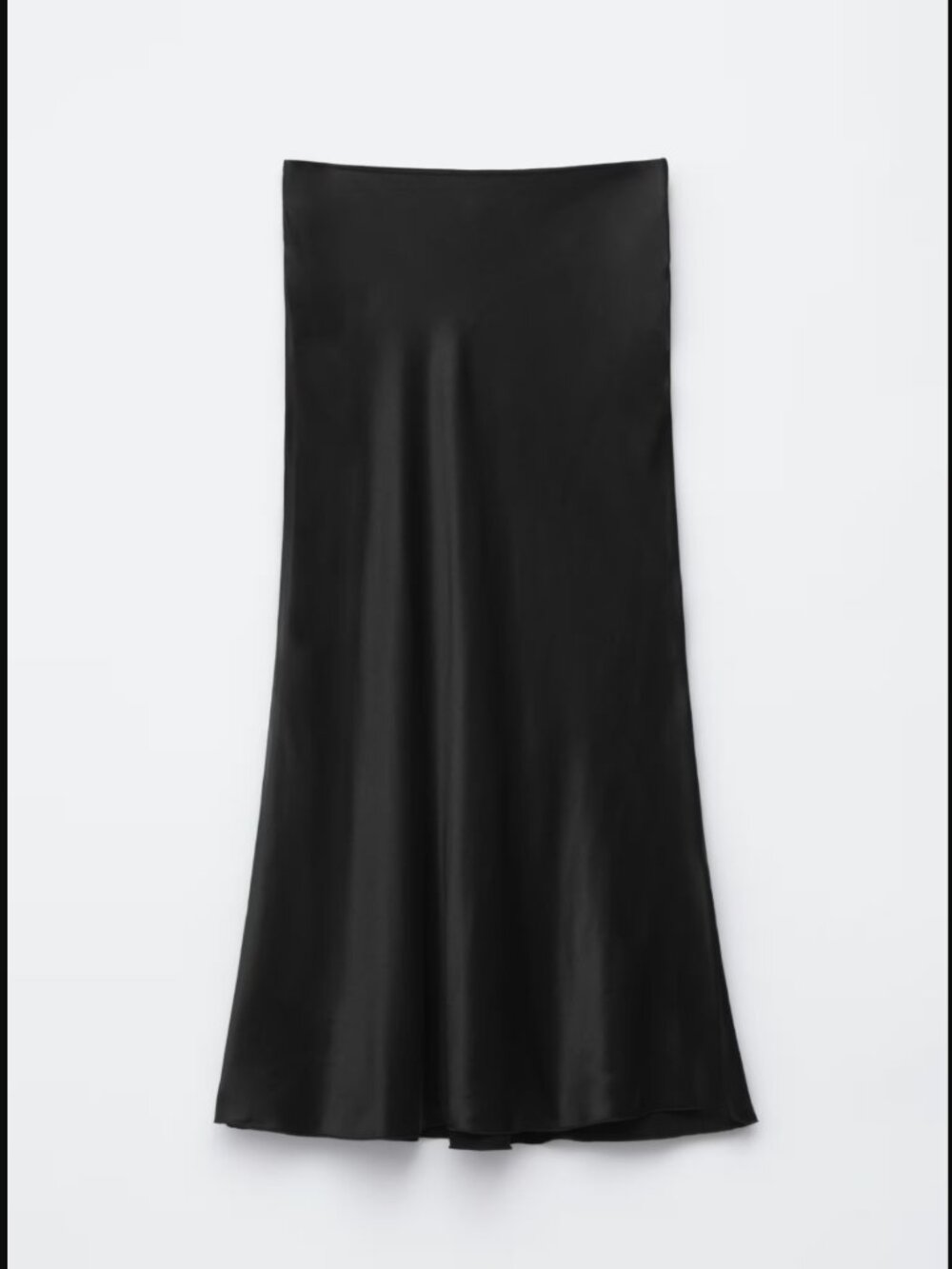 &Other Stories Black Satin Midi Skirt - Size 8